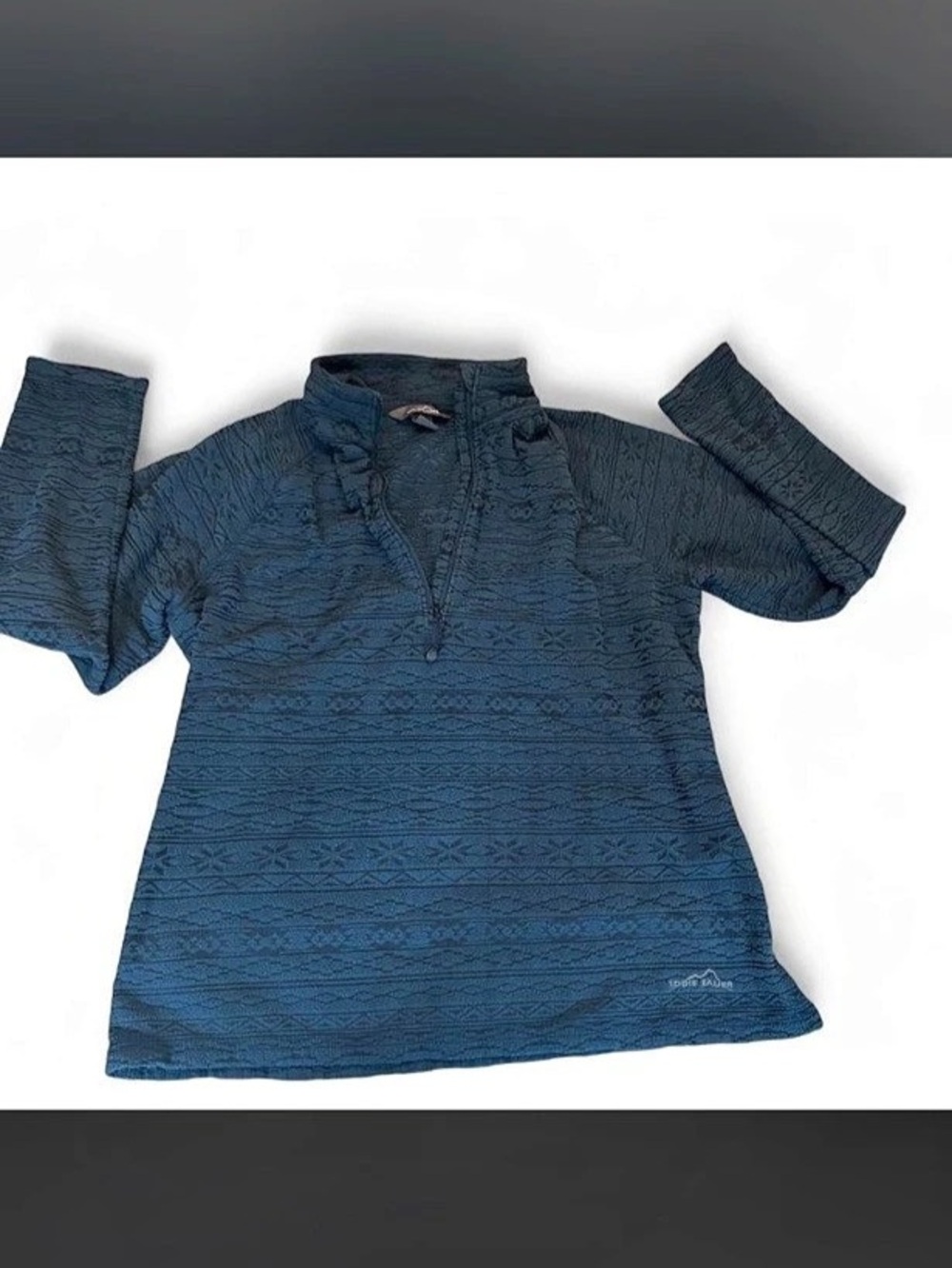 Eddie Bauer Women's Quest Fleece Pullover - Print Blue Large